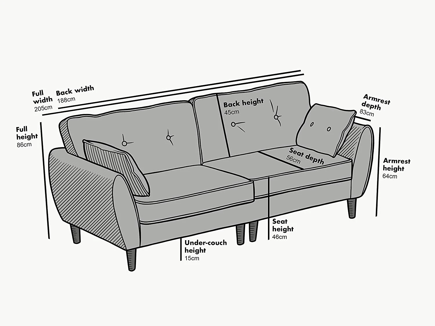 Brooks Fabric Sofa Range In Stone Beige 11 Brooks Fabric Sofa Range In Stone Beige - Image 11