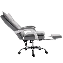 Executive Double Layer Padding Recline Office Desk Chair With Footrest, MR77 Grey Fabric -Fame Furni Sales 81uozJ69pNL. SL1500