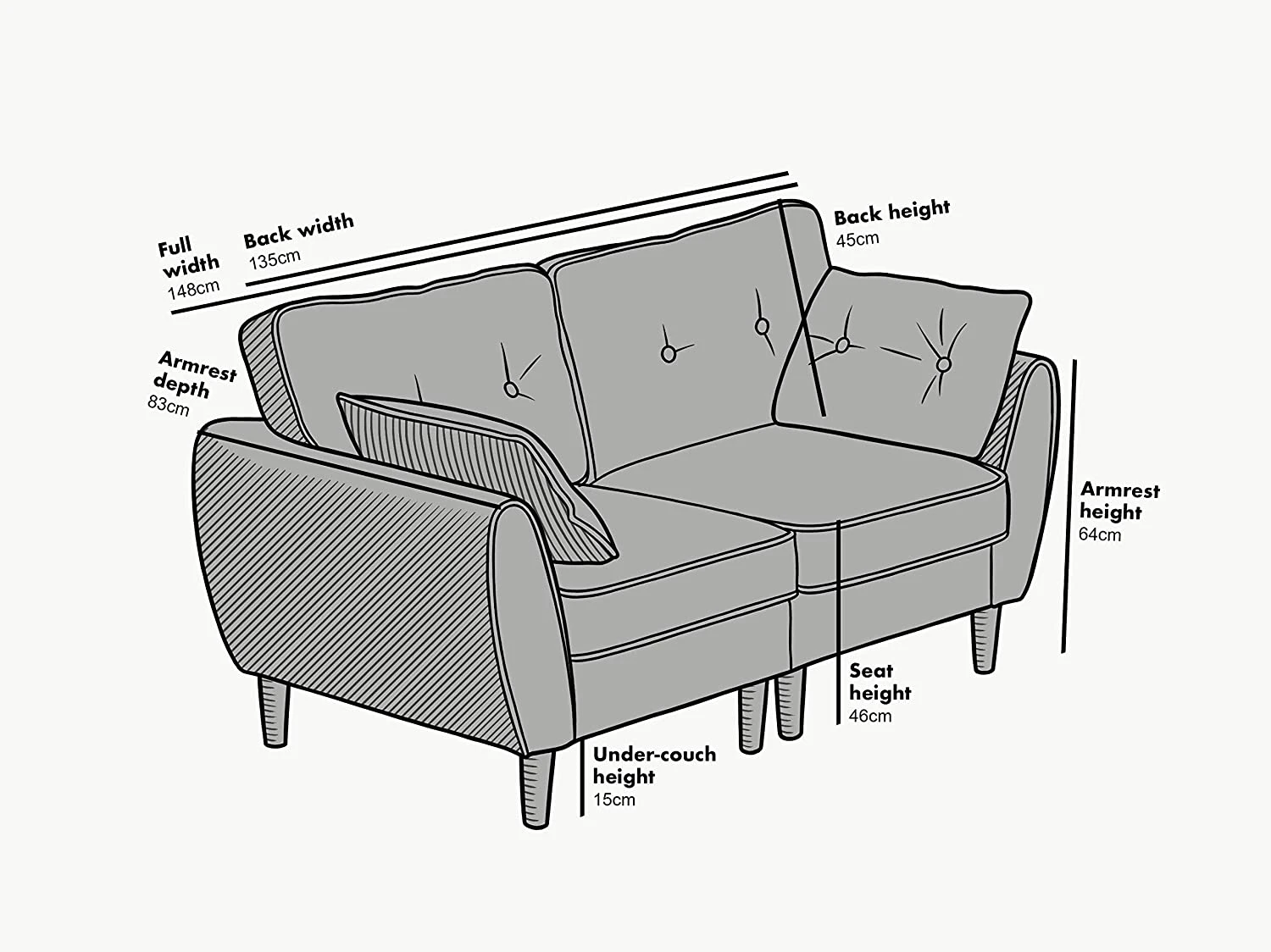 Brooks Fabric Sofa Range In Stone Beige 4 Brooks Fabric Sofa Range In Stone Beige - Image 4