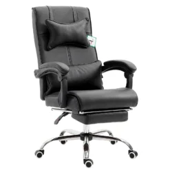 Lawrence Executive Reclining Chair With Foot And Headrest In Black