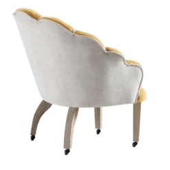 Barnard Scalloped Clam Chair, Mustard Chenille -Fame Furni Sales ACH 2163 MUSTARD CHENILLE WB4