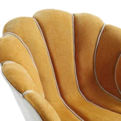 Barnard Scalloped Clam Chair, Mustard Chenille -Fame Furni Sales ACH 2163 MUSTARD CHENILLE detail1