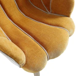 Barnard Scalloped Clam Chair, Mustard Chenille -Fame Furni Sales ACH 2163 MUSTARD CHENILLE detail2