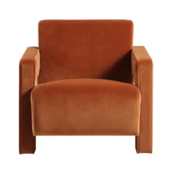 Brompton Sculptural Armchair, Rust Velvet -Fame Furni Sales ACH 2173 RUST VEL WB2