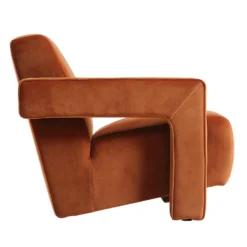 Brompton Sculptural Armchair, Rust Velvet -Fame Furni Sales ACH 2173 RUST VEL WB3