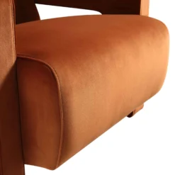 Brompton Sculptural Armchair, Rust Velvet -Fame Furni Sales ACH 2173 RUST VEL detail3