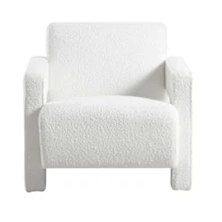 Brompton Sculptural Armchair, White Boucle -Fame Furni Sales ACH 2173 WHITE BOUCLE WB1