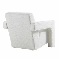Brompton Sculptural Armchair, White Boucle -Fame Furni Sales ACH 2173 WHITE BOUCLE WB4