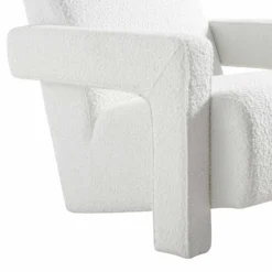 Brompton Sculptural Armchair, White Boucle -Fame Furni Sales ACH 2173 WHITE BOUCLE detail1