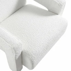 Brompton Sculptural Armchair, White Boucle -Fame Furni Sales ACH 2173 WHITE BOUCLE detail2
