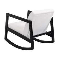 Fyne Ecru Boucle Rocking Armchair, Black Frame -Fame Furni Sales ACH 38 ECRU BLACK WB4