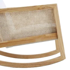 Fyne Ecru Boucle Rocking Armchair With Rattan Armrests 21 Fyne Ecru Boucle Rocking Armchair With Rattan Armrests -Fame Furni Sales ACH 40 ECRU NAT detail4