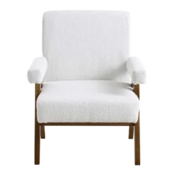 Chinnor White Boucle Accent Chair 11 Chinnor White Boucle Accent Chair -Fame Furni Sales ACH 729 WHITE BOUCLE WB1