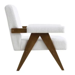 Chinnor White Boucle Accent Chair 14 Chinnor White Boucle Accent Chair -Fame Furni Sales ACH 729 WHITE BOUCLE WB3