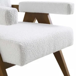 Chinnor White Boucle Accent Chair 16 Chinnor White Boucle Accent Chair -Fame Furni Sales ACH 729 WHITE BOUCLE detail2