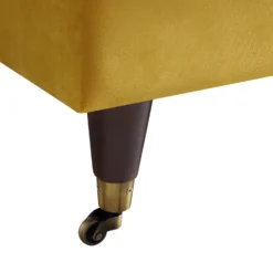 Brigette Mustard Velvet Armchair With Antique Brass Castor Legs -Fame Furni Sales AYSF 010 MUSTARD VEL 1ST detail4