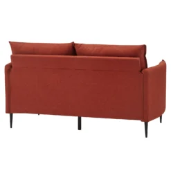 Bari Burnt Ochre Fabric Sofa -Fame Furni Sales AYSF 08 ORANGEFAB 2ST 3