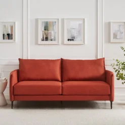 Bari Burnt Ochre Fabric Sofa -Fame Furni Sales AYSF 08 ORANGEFAB 3ST main