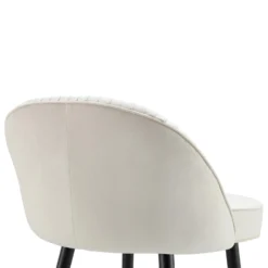 Miyae Set Of 2 Pleated Champagne Beige Velvet Upholstered Counter Stools -Fame Furni Sales BCH 2148 CHAMP VEL 2P detail2