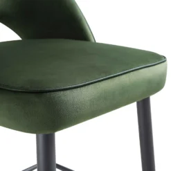 Oakley Set Of 2 Dark Green Velvet Upholstered Counter Stools With Contrast Piping 21 Oakley Set Of 2 Dark Green Velvet Upholstered Counter Stools With Contrast Piping -Fame Furni Sales BCH 2155 DARKGREEN VEL 2P detail2