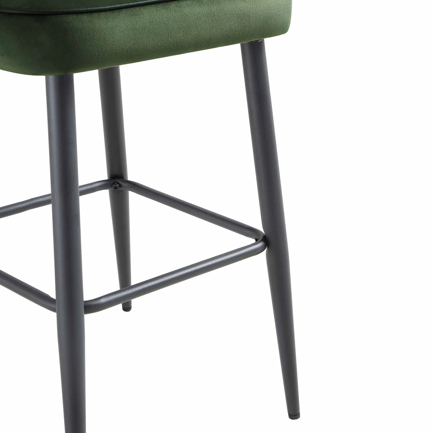 Oakley Set Of 2 Dark Green Velvet Upholstered Counter Stools With Contrast Piping 12 Oakley Set Of 2 Dark Green Velvet Upholstered Counter Stools With Contrast Piping - Image 12