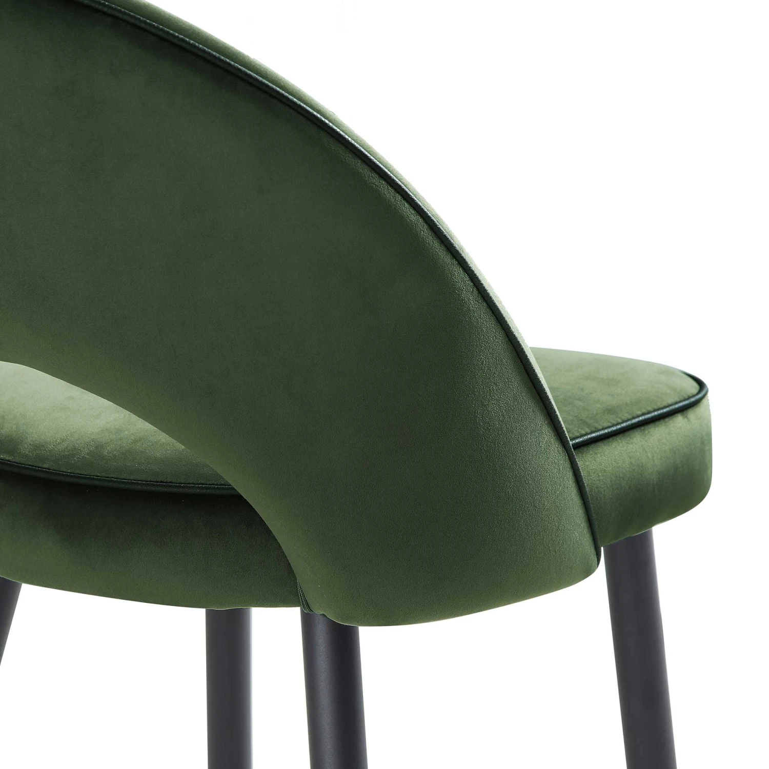 Oakley Set Of 2 Dark Green Velvet Upholstered Counter Stools With Contrast Piping 11 Oakley Set Of 2 Dark Green Velvet Upholstered Counter Stools With Contrast Piping - Image 11