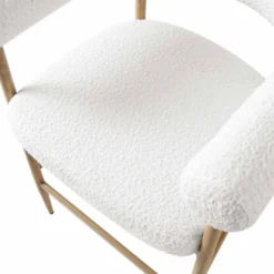 Fulbourn White Boucle Counter Stool With Natural Wood Effect Legs -Fame Furni Sales BCH 2171 WHITE BOUCLE NAT detail2