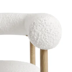 Fulbourn White Boucle Counter Stool With Natural Wood Effect Legs -Fame Furni Sales BCH 2171 WHITE BOUCLE NAT detail3