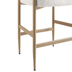 Fulbourn White Boucle Counter Stool With Natural Wood Effect Legs -Fame Furni Sales BCH 2171 WHITE BOUCLE NAT detail4