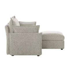 Byron Pillow Edge Mist Grey Boucle Modular Sofa, 2-Seater Chaise -Fame Furni Sales BOSF 7053 GREY BOU 2STCHAISE WB6