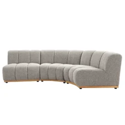 Granvia Taupe Boucle Modular Sofa, 3-Seater L-Shaped Sofa 7 Granvia Taupe Boucle Modular Sofa, 3-Seater L-Shaped Sofa -Fame Furni Sales BOSF 9381 TAUPE BOU 3ST LS WB3