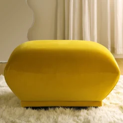 Gianni Pouffe, Goldenrod Velvet 13 Gianni Pouffe, Goldenrod Velvet -Fame Furni Sales BOSF 9678 GOLD VEL STOOL scene2
