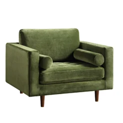 Henrietta Armchair, Moss Green Velvet -Fame Furni Sales BOSF 9680 FERN VEL 1ST WB1