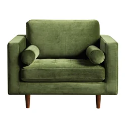Henrietta Armchair, Moss Green Velvet -Fame Furni Sales BOSF 9680 FERN VEL 1ST WB2