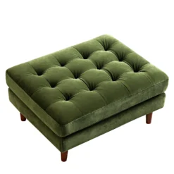 Henrietta Ottoman, Moss Green Velvet 14 Henrietta Ottoman, Moss Green Velvet -Fame Furni Sales BOSF 9680 FERN VEL STOOL WB2