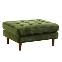 Henrietta Ottoman, Moss Green Velvet 17 Henrietta Ottoman, Moss Green Velvet -Fame Furni Sales BOSF 9680 FERN VEL STOOL WB3