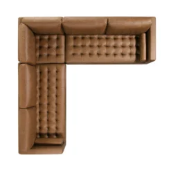 Henrietta 5+Seater Corner Sofa, Tan Faux Suede -Fame Furni Sales BOSF 9680 TAN FXLT CORNER SET WB4