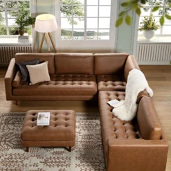 Henrietta 5+Seater Corner Sofa, Tan Faux Suede -Fame Furni Sales BOSF 9680 TAN FXLT CORNER SET scene3