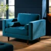 Henrietta Armchair, Teal Velvet