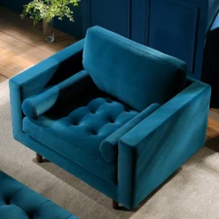 Henrietta Armchair, Teal Velvet 17 Henrietta Armchair, Teal Velvet -Fame Furni Sales BOSF 9680 TEAL VEL 1ST scene2