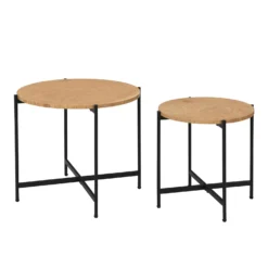 Lewes Oak Set Of 2 Side Tables -Fame Furni Sales BSD 064 WB3