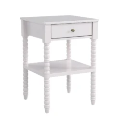 Aldwinke Beige Bobbin 1 Drawer Side Table 14 Aldwinke Beige Bobbin 1 Drawer Side Table -Fame Furni Sales BSD 097 BEIGE WB2