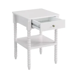 Aldwinke Beige Bobbin 1 Drawer Side Table 15 Aldwinke Beige Bobbin 1 Drawer Side Table -Fame Furni Sales BSD 097 BEIGE WB3