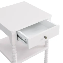 Aldwinke Beige Bobbin 1 Drawer Side Table 17 Aldwinke Beige Bobbin 1 Drawer Side Table -Fame Furni Sales BSD 097 BEIGE detail1