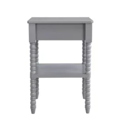 Aldwinke Dark Grey Bobbin 1 Drawer Side Table -Fame Furni Sales BSD 097 DARKGREY WB4