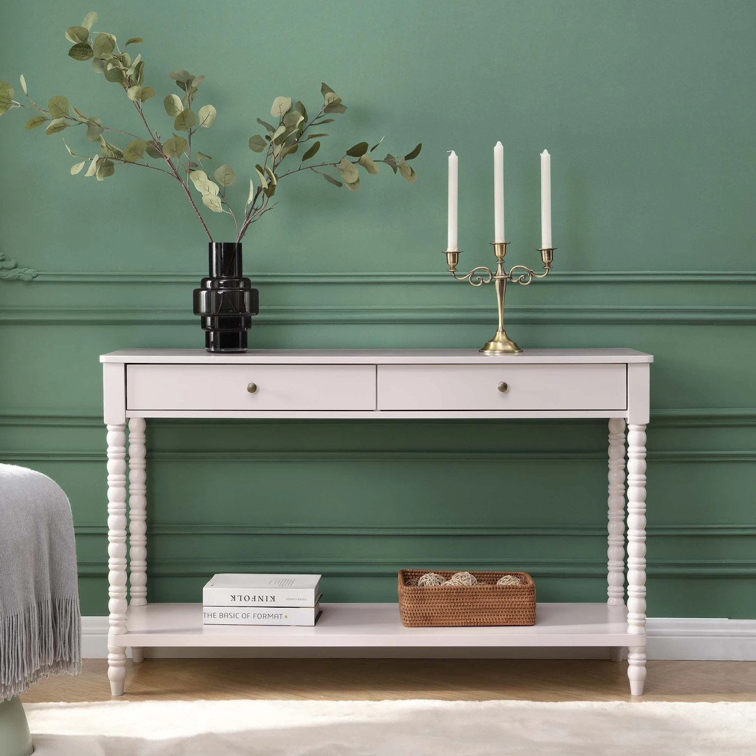 Aldwinke Beige Bobbin 2 Drawer Large Console Table 1 Aldwinke Beige Bobbin 2 Drawer Large Console Table