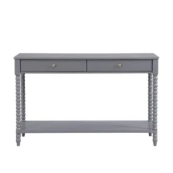 Aldwinke Dark Grey Bobbin 2 Drawer Large Console Table -Fame Furni Sales BSD 098 DARKGREY WB1