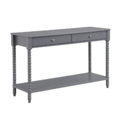 Aldwinke Dark Grey Bobbin 2 Drawer Large Console Table -Fame Furni Sales BSD 098 DARKGREY WB2