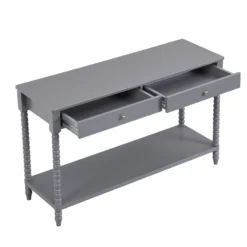 Aldwinke Dark Grey Bobbin 2 Drawer Large Console Table -Fame Furni Sales BSD 098 DARKGREY WB3