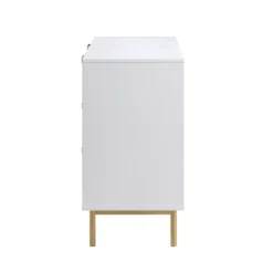 Richmond Ridged Wide Chest Of 6 Drawers, Matte White -Fame Furni Sales BSD 107 WHITE WB4